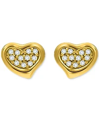 Giani Bernini Cubic Zirconia Cluster Heart Stud Earrings 18k Gold-Plated Sterling Silver, Exclusively at Macy's (Also Available Silver)