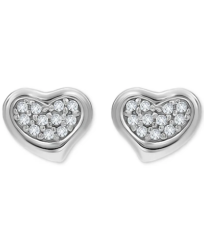Giani Bernini Cubic Zirconia Cluster Heart Stud Earrings 18k Gold-Plated Sterling Silver, Exclusively at Macy's (Also Available Silver)