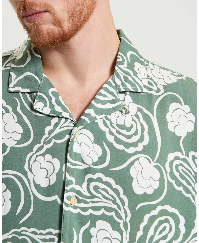 Ben Sherman Men's Paisley Swirl Print Short Sleeve Shirt