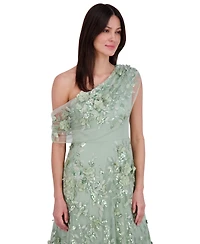 Eliza J Women's Embellished Asymmetric Drape Gown