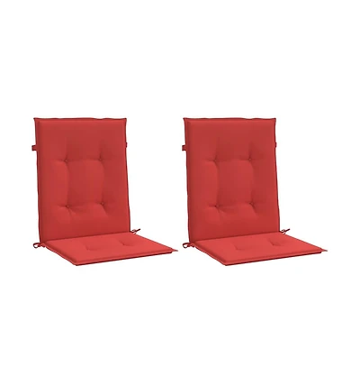 Garden Lowback Chair Cushions 2 pcs Red 39.4"x19.7"x1.2" Oxford Fabric