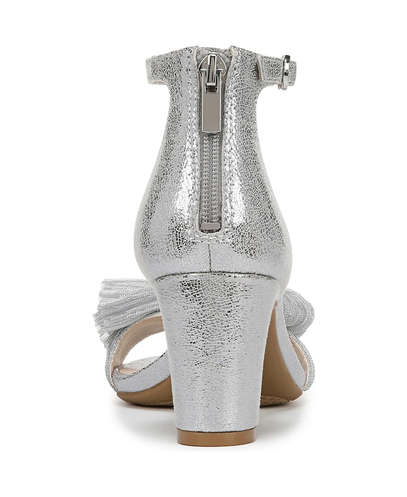 LifeStride Women's Florence-Bow Two Piece Block Heel Ankle Strap Sandals