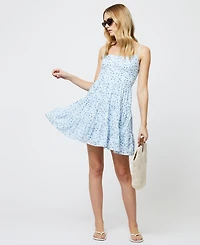 French Connection Women's Kiva Floral Crepe Tiered Mini Dress
