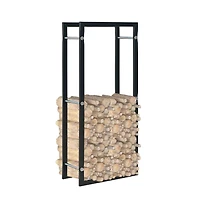 Firewood Rack Black 17.3"x7.9"x39.4" Steel