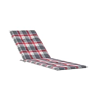 vidaXL Deck Chair Cushion Red Check Pattern (29.5"+41.3")x19.7"x1.6"