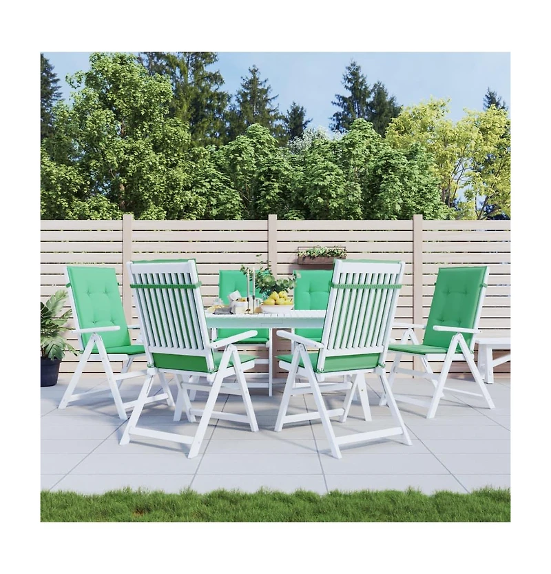 vidaXL Garden Highback Chair Cushions 6 pcs Green 47.2"x19.7"x1.2" Fabric