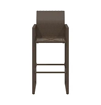Patio Bar Stools 2 pcs Brown Poly Rattan