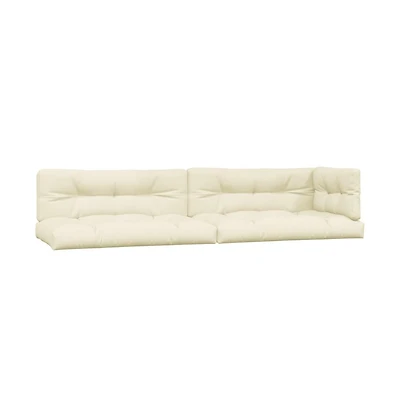 vidaXL Pallet Cushions 5 pcs Cream Fabric