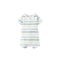 Cotton On Baby Boys The Billie Short Sleeve Zip Romper