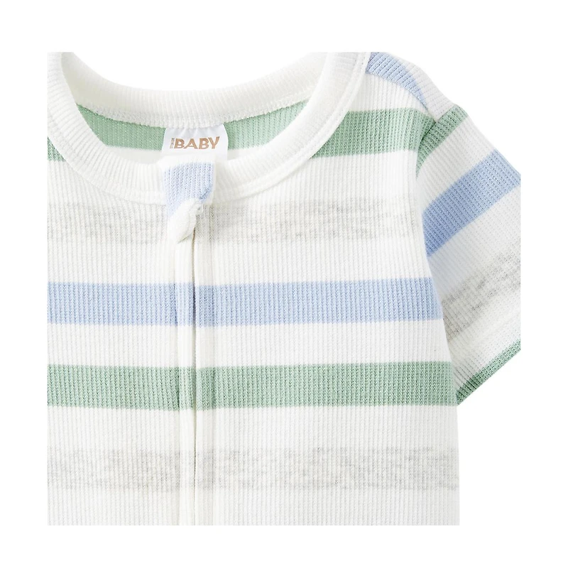 Cotton On Baby Boys The Billie Short Sleeve Zip Romper