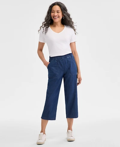 Style & Co Women's Petite Mid-Rise Pull-On Capri Pants, Exclusively at Macy's