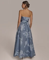 Donna Karan New York Women's Floral-Print Ball Gown