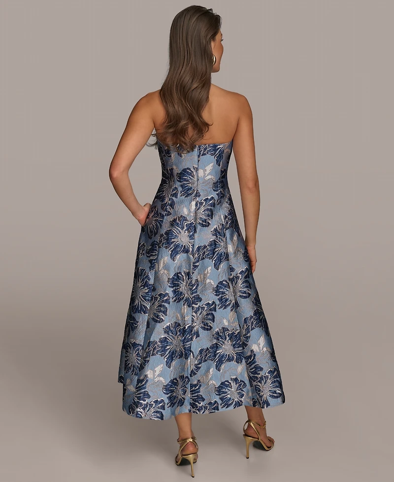Donna Karan New York Women's Jacquard Strapless A-Line Dress