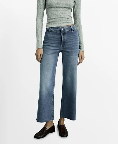 Mango Women's Catherin Culotte High-Rise Jeans