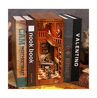 Hansilk Diy Book Nook Kit - Diy Miniature House Kit Dollhouse Booknook Tiny House Decor 3D Wooden Puzzle, Bookshelf Decor, Gifts (The Green Lodge
