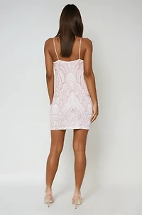 Bebe Women's Spaghetti Strap Glitter Slinky Dress