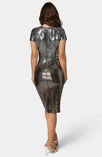 Bebe Women's Ombre Sequin Midi T-Shirt Dress