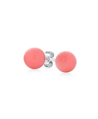 Bling Jewelry Classic 6mm Natural Multi Stones Drop Ball Earrings In Sterling Silver