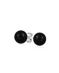 Bling Jewelry 6MM Natural Multi Stone Stud Earrings Sterling Silver