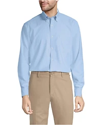 Lands' End Men's Tailored Fit No Iron Solid Supima Cotton Oxford Dress Shirt