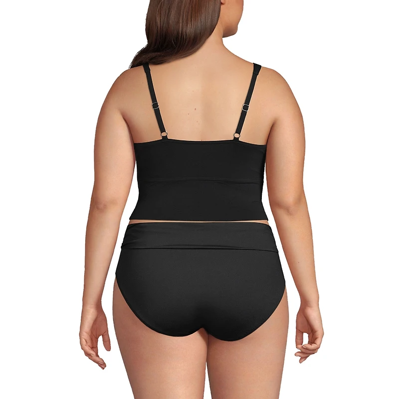 Lands' End Plus Ddd-Cup V-Neck Wrap Midkini Top
