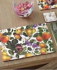 CounterArt Fruit Blossoms Hardboard Cork Placemats, Set of 4