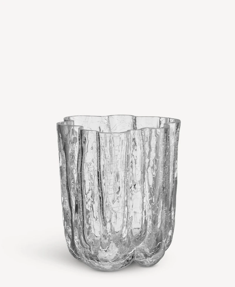 Kosta Boda 4.8" Crackle Crystal Glass Vase