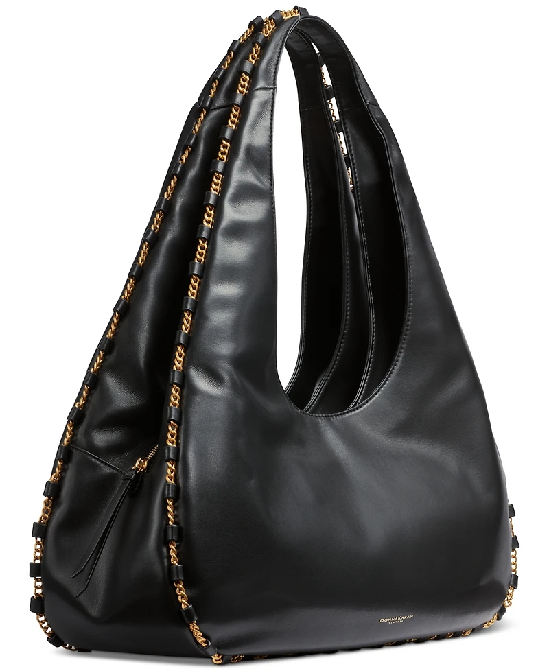 Donna Karan New York Batiste Triple Compartment Leather Shoulder Bag