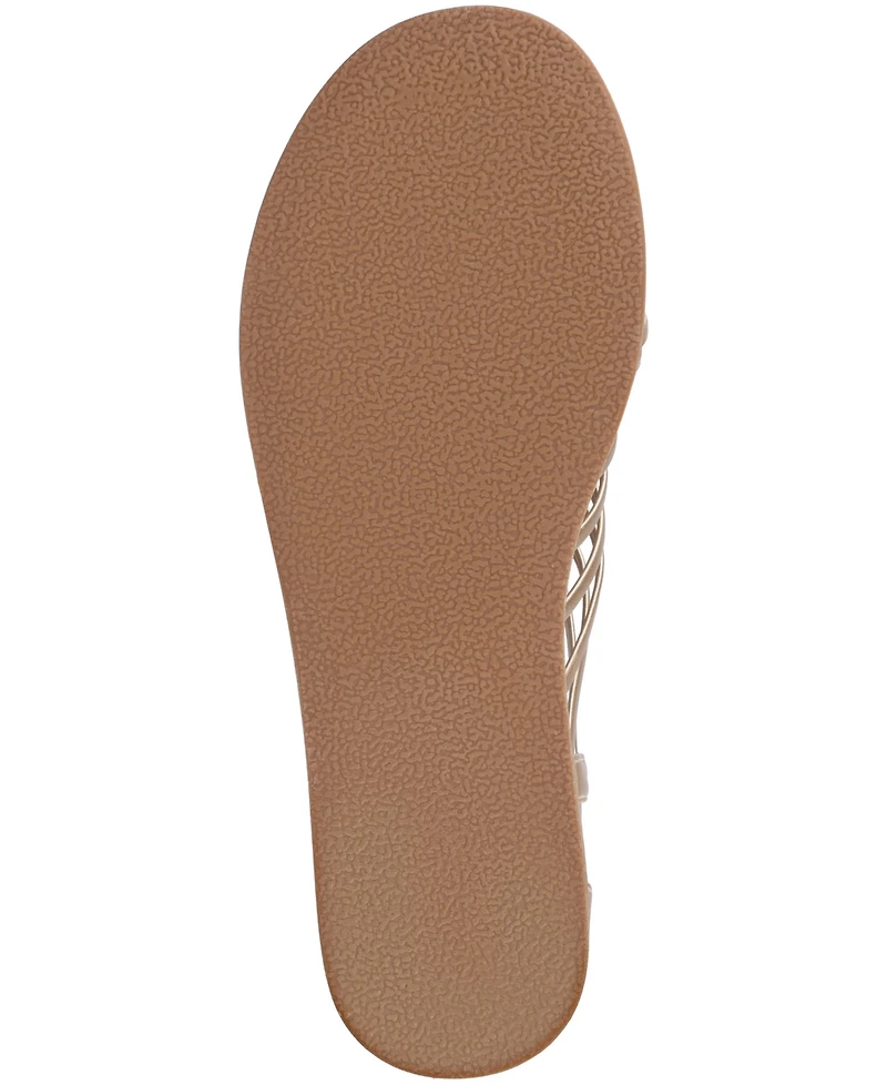 Journee Collection Women's Delilah Gladiator Sliver Wedge Sandals