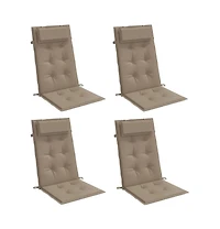 vidaXL Highback Chair Cushions 4 pcs Taupe Oxford Fabric