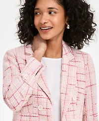 Jones New York Women's Plaid Tweed Blazer