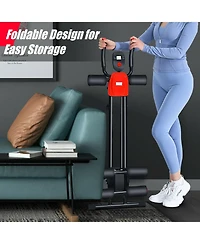 Foldable Adjustable Core Abdominal Trainer with 3 Adjustable Resistance and Lcd Display