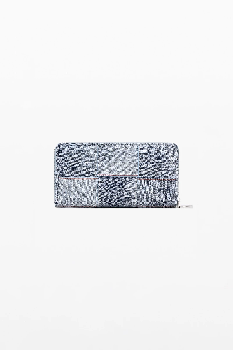 Desigual Women's Braided denim-effect wallet