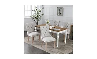 Modern High-End Tufted Contemporary Flax Upholstered Dining Chair for Elegant Rooms