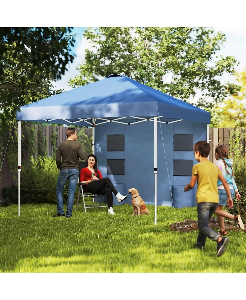 Outsunny 10' x Pop Up Canopy Tent with Sidewall, UPF50+,