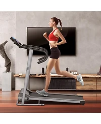 Electric Foldable Treadmill with Lcd Display and Heart Rate Sensor