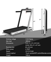 4.75HP 2 In 1 Folding Walking Pad Treadmill with Remote App Control