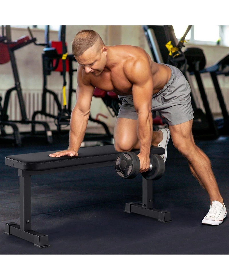 Flat Weight Bench 660 Lbs Heavy Duty Strength Training Bench for Home Gym