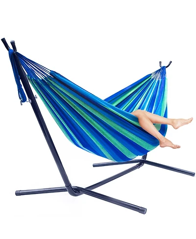Sorbus Double Hammock With Steel Stand - Portable Carrying Case Included