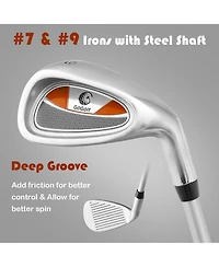 Set of 5 Ultimate 31" Portable Junior Complete Golf Club Set for Kids Age 11+