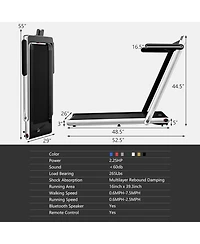 2.25HP 2 in 1 Folding Treadmill with App Speaker Remote Control