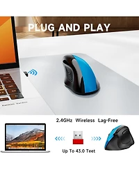 memzuoix Ergonomic Mouse Wireless,2.4G Optical Cordless Mice with 800/1200/1600 Dpi,Vertical Computer Wireless for Laptop, Mac,Pc,Desktop (for R