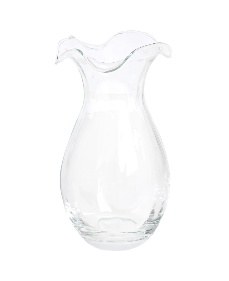 Vietri Hibiscus Glass Vertical Fluted Vase