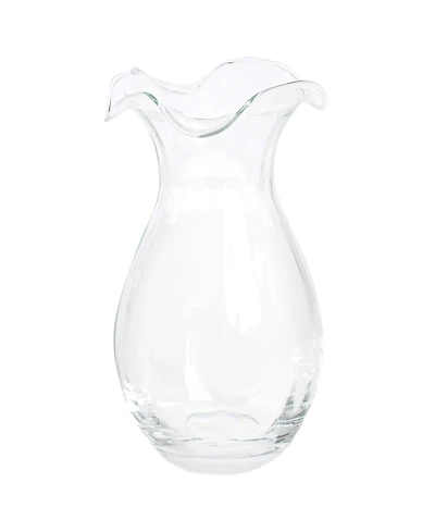 Vietri Hibiscus Glass Vertical Fluted Vase