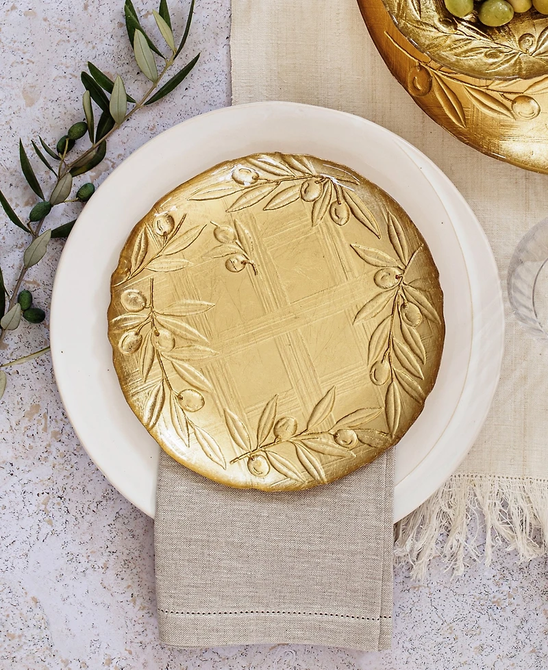 Vietri Moon Glass Olive Salad Plate