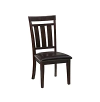 Distressed Rustic Solid Acacia Upholstered Slat-back Dining Chair (Set of 2)