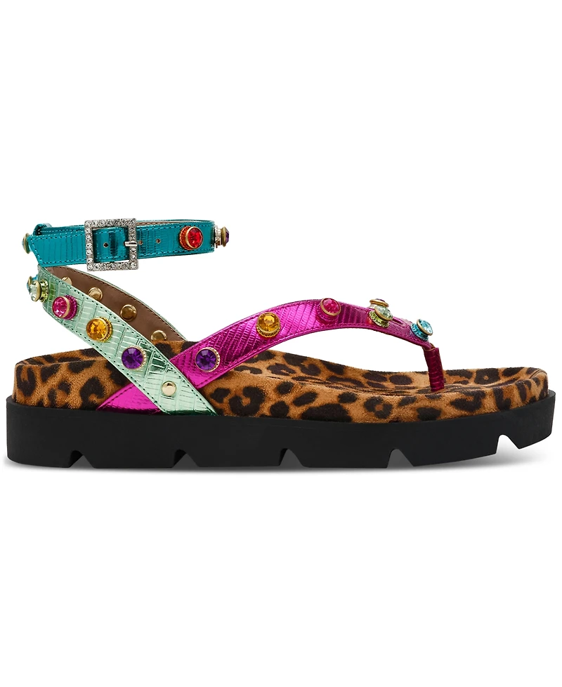 Betsey Johnson Women's Conley Gemstone Platform Footbed Sandals