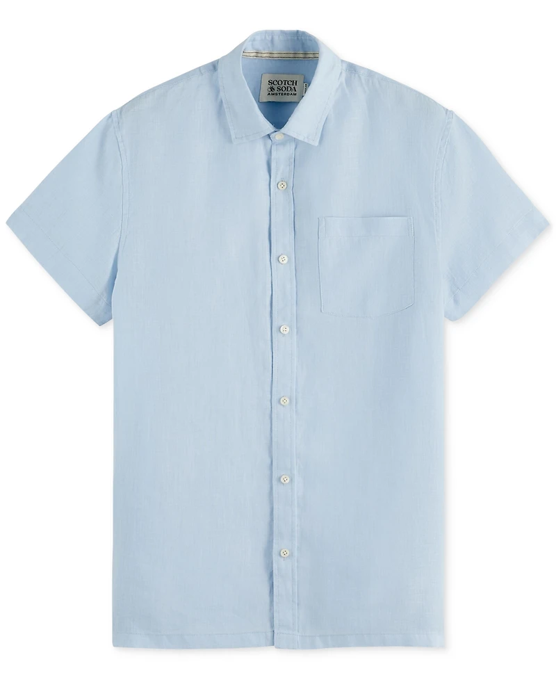 Scotch & Soda Men's Short-Sleeve Linen Shirt