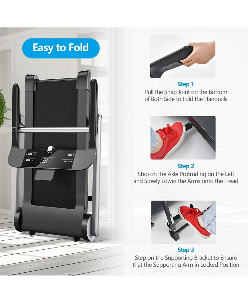 Italian Designed Folding Treadmill with Heart Rate Belt and Fatigue Button