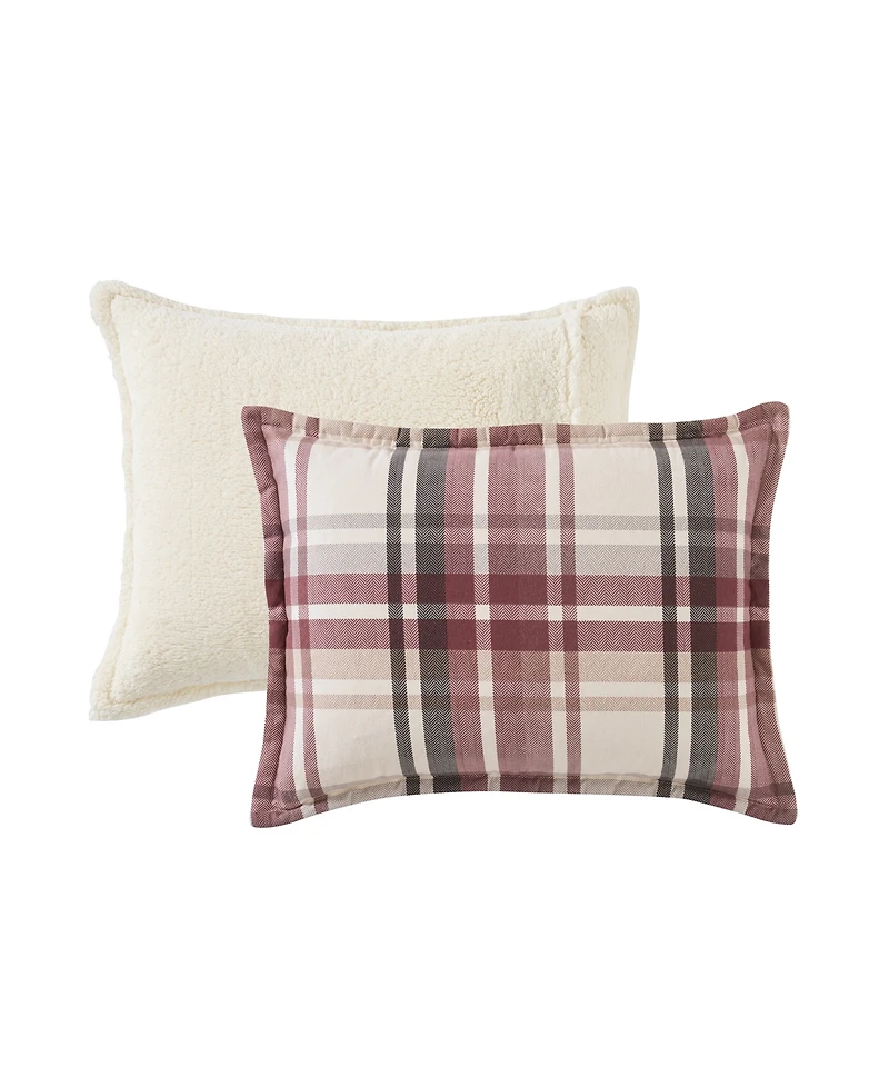 Vcny Home Plaid Brushed Flannel and Sherpa 3-Pc. Comforter Set, Full/Queen